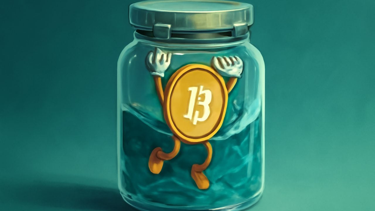 Lidded Jar Containing Bitcoin Volatility
