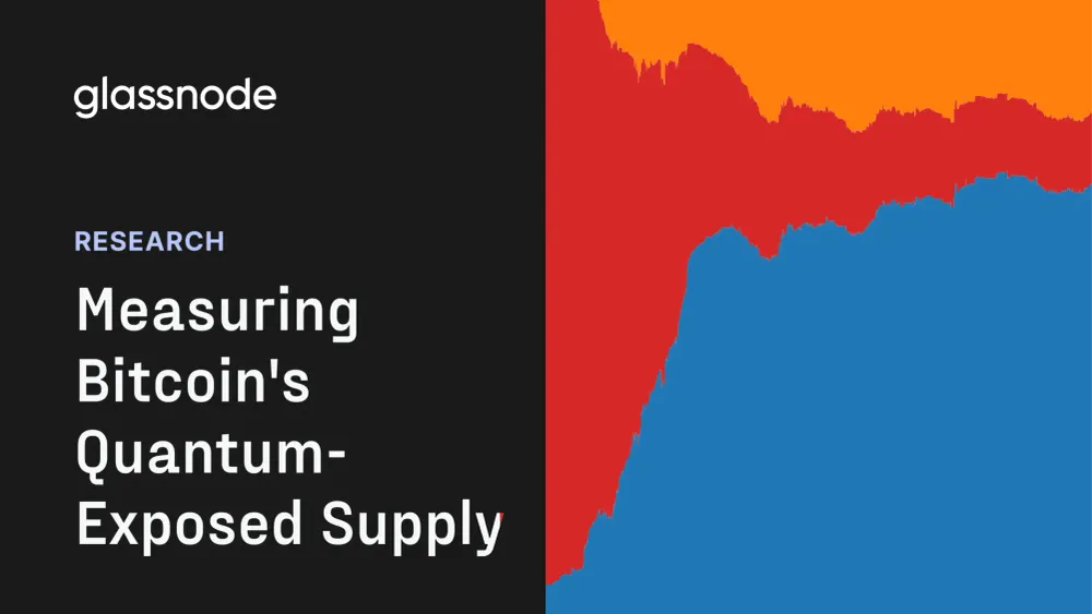 Glassnode chart quantifying Bitcoin’s at‑rest quantum‑exposed supply (≈6.04M BTC split into structural ~1.92M and operational ~4.12M), useful because it shows how much of BTC’s supply already has public‑key exposure and therefore shapes migration urgency.