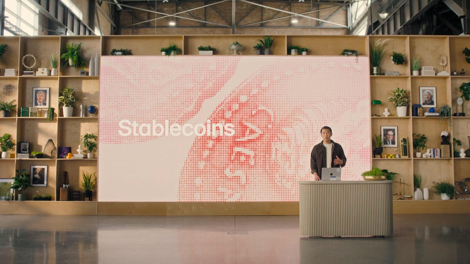Column&rsquo;s official stablecoin product launch visual.