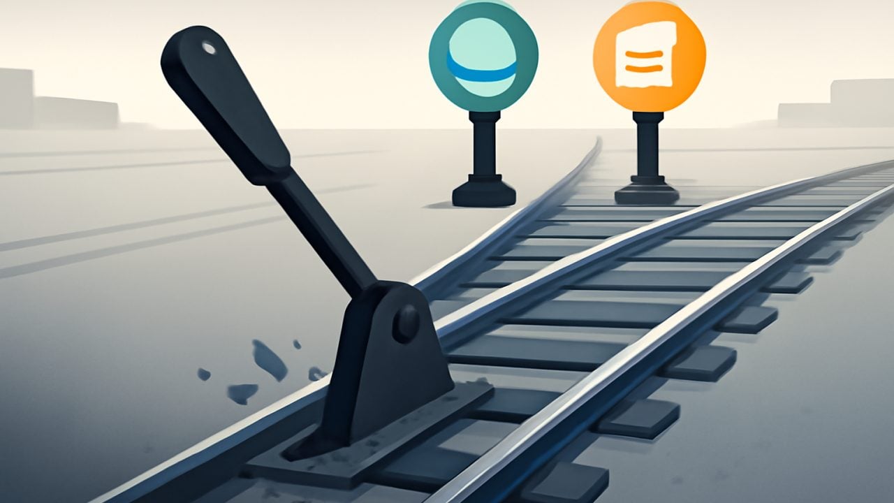 Forked Track Switch: Two Signals, Two Paths