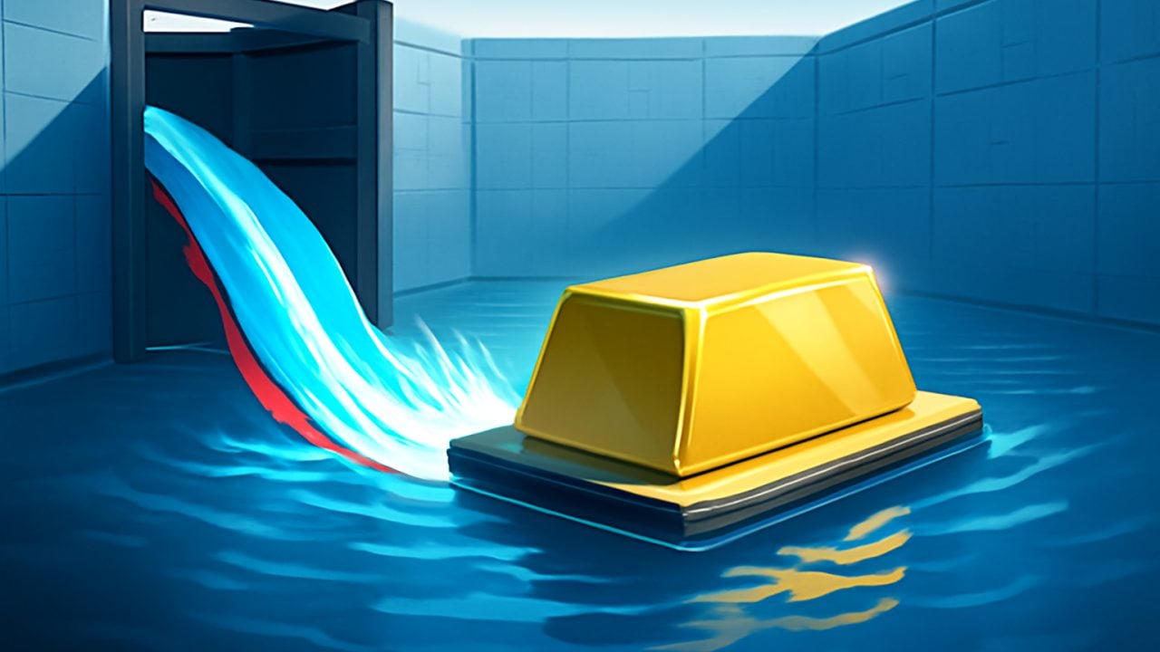 Gold Rising in a Single Floodgate Lock