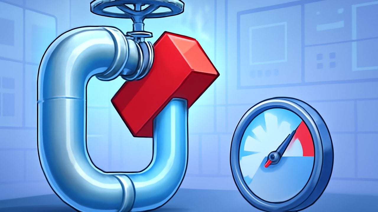 Foundry Losses as Jammed Valve — U-Turn Pipeline Pressure