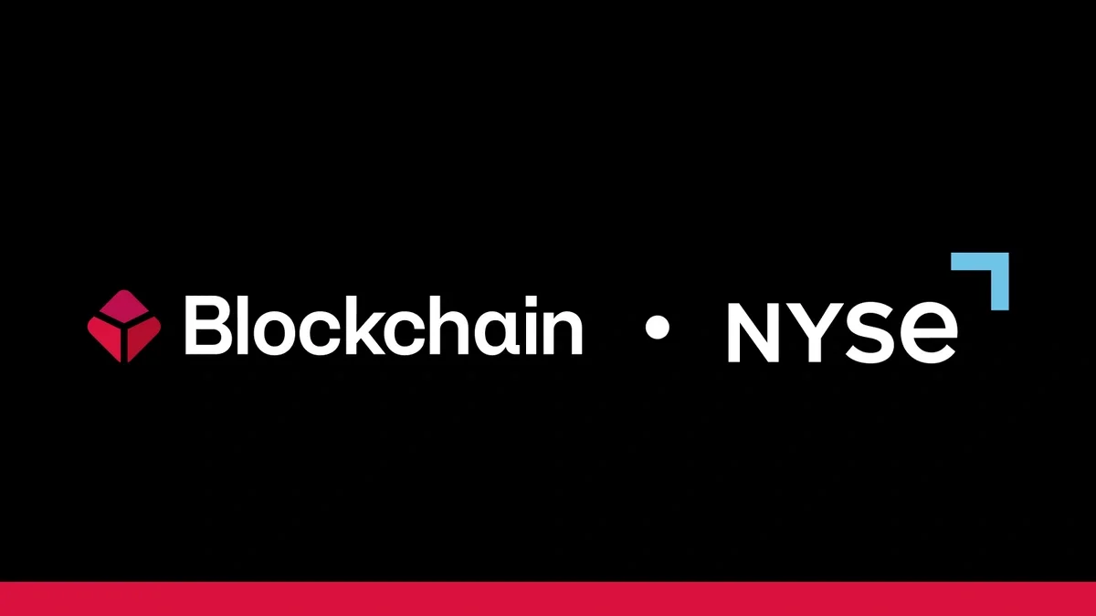 Official Blockchain.com and NYSE collaboration graphic.