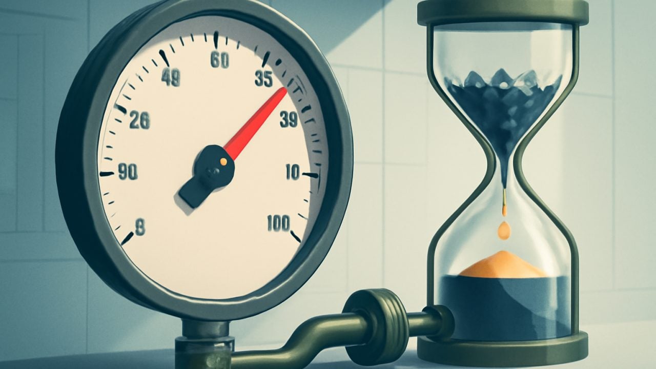 Hourglass Feeding a Rising Earnings Gauge