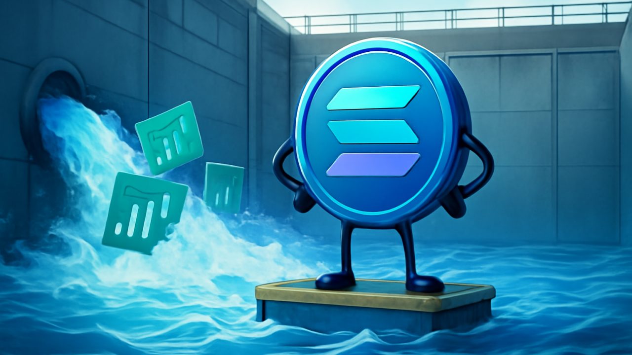 SOL rising in a liquidity lock — tokenized stocks fill the chamber