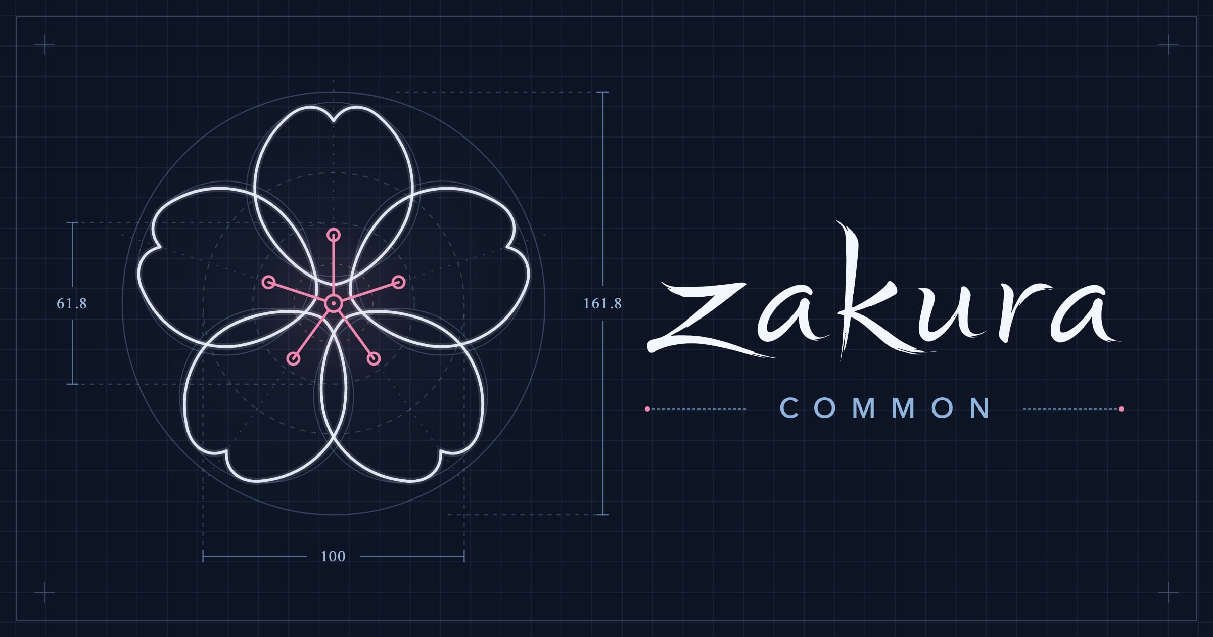Official Zakura Common technical artwork showing the Zakura flower design and branding.