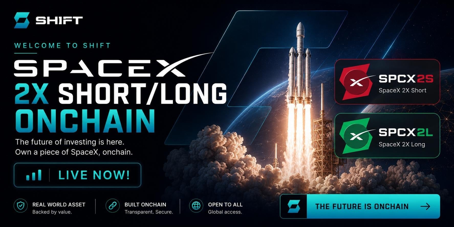 SHIFT Launches the World’s First Tokenized Leveraged SPCX RWA On-Chain