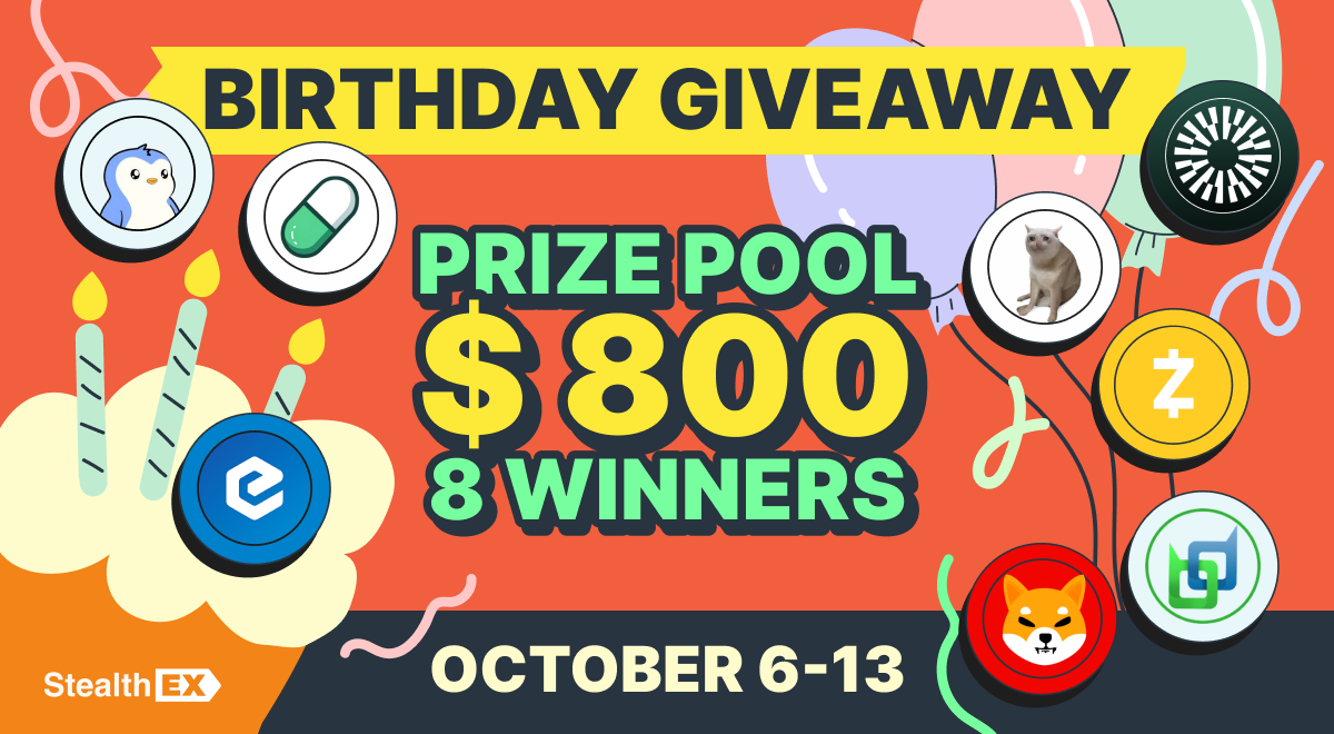 StealthEX Celebrates 8th Anniversary With $800 Crypto Giveaway